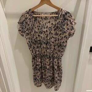 Collective Concepts Pink and Black dot mini dress